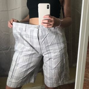 Plaid cargo shorts